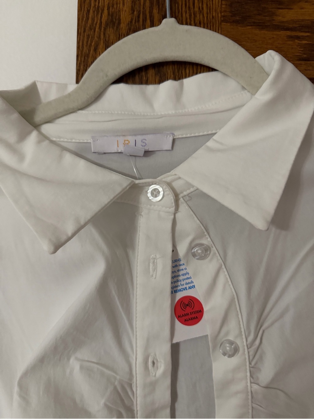 White Ruched button up - Picture 4 of 4
